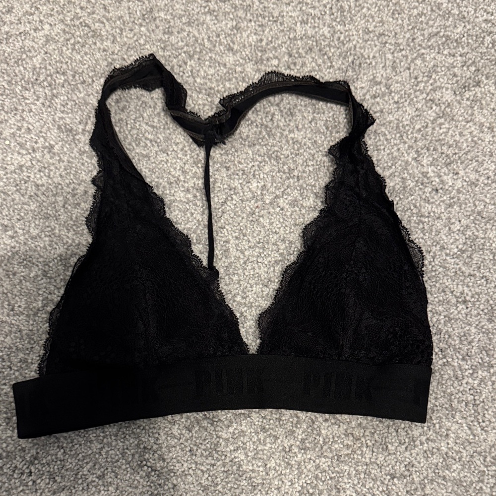Victoria's Secret Black Lace Halter Bralette
